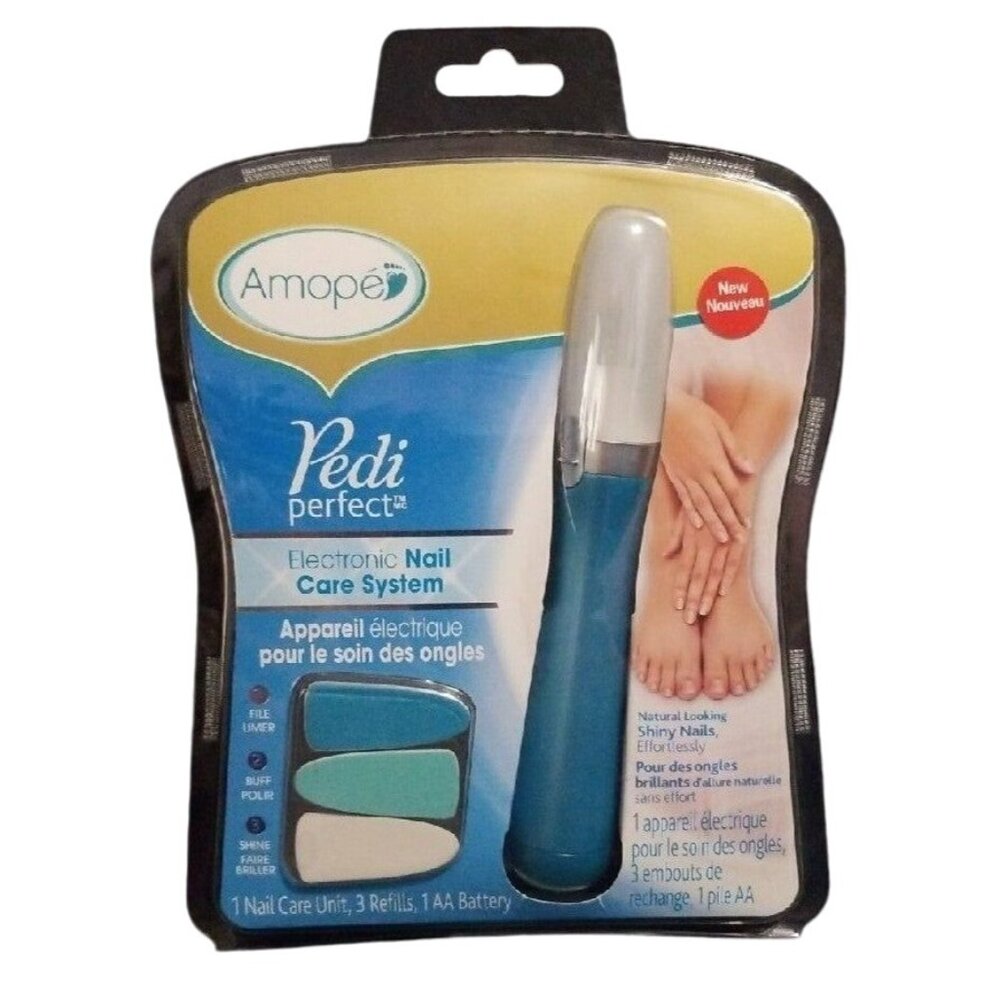 Amope Pedi Perfect Electronic Nail File Care System With 3 Refills And 1 AA Batt